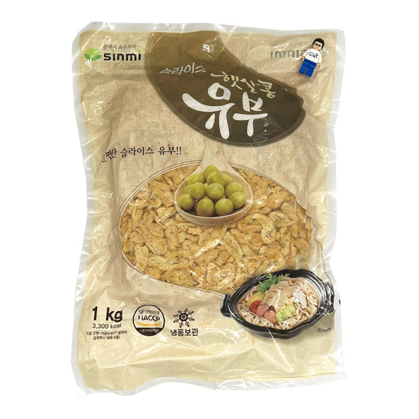 햇살콩 유부슬라이스1KG 업소용 국수 우동고명