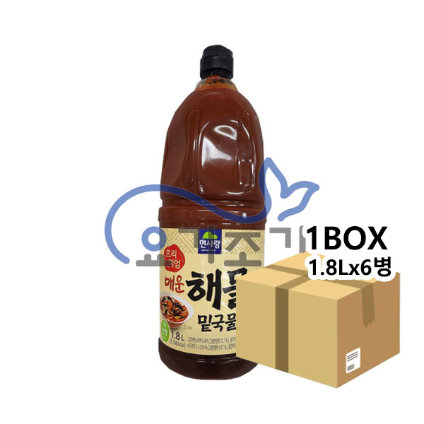 면사랑 밑국물 매운해물맛육수 1.8Lx6병 (병당 14,900원)